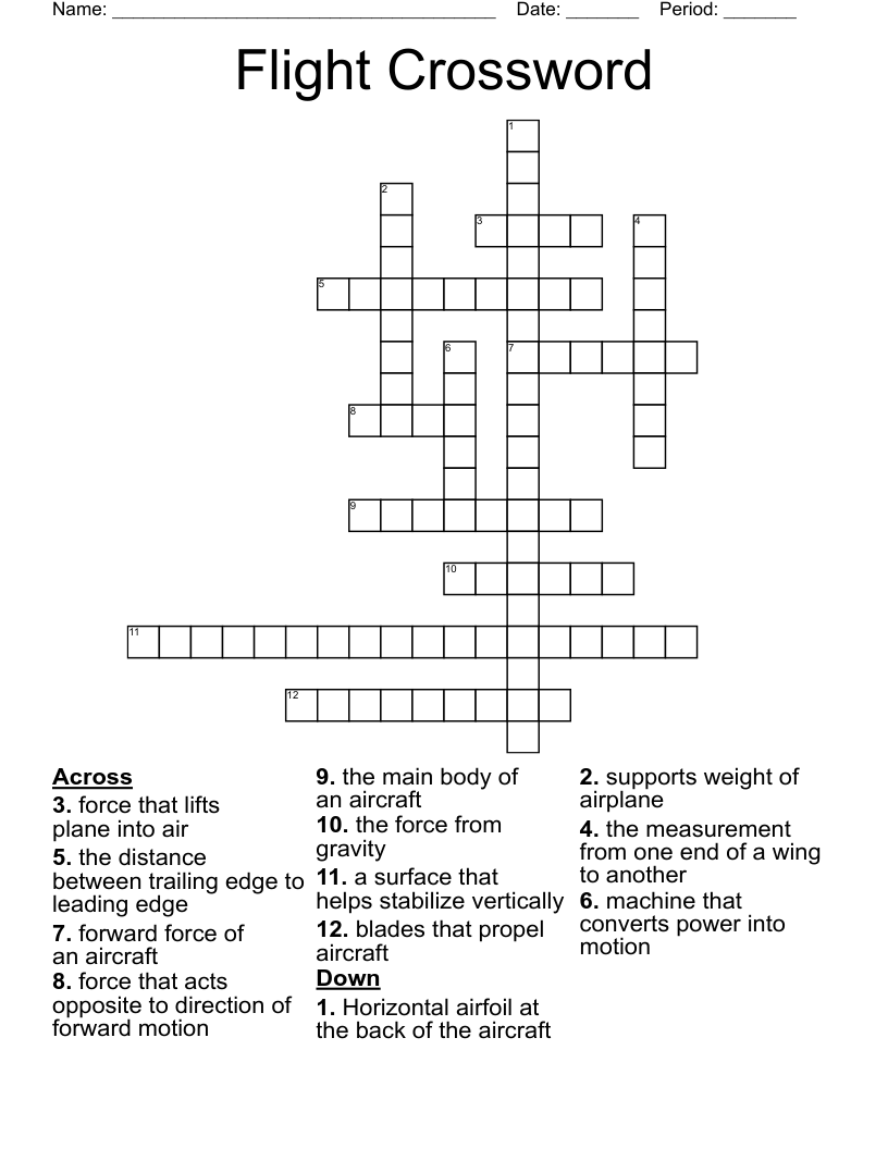 Flight Crossword WordMint