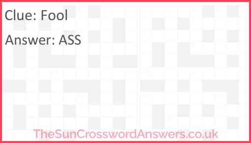 Fool Crossword Clue TheSunCrosswordAnswers co uk