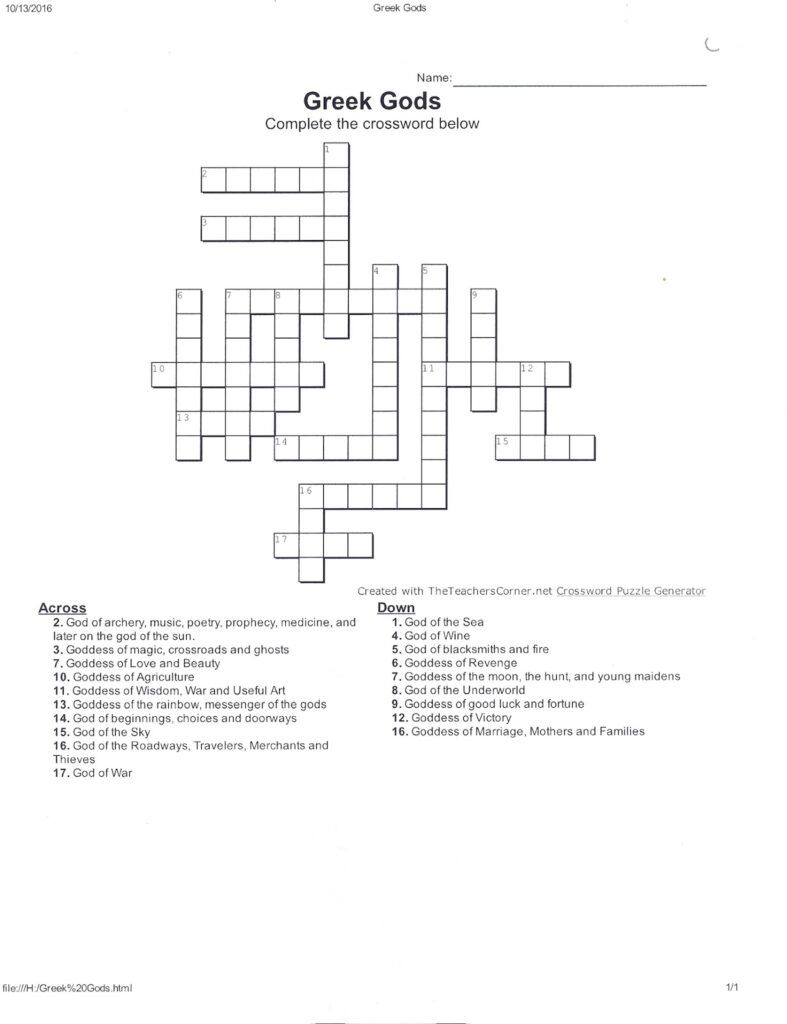 Fourth Greek Letter Crossword Prntbl concejomunicipaldechinu gov co