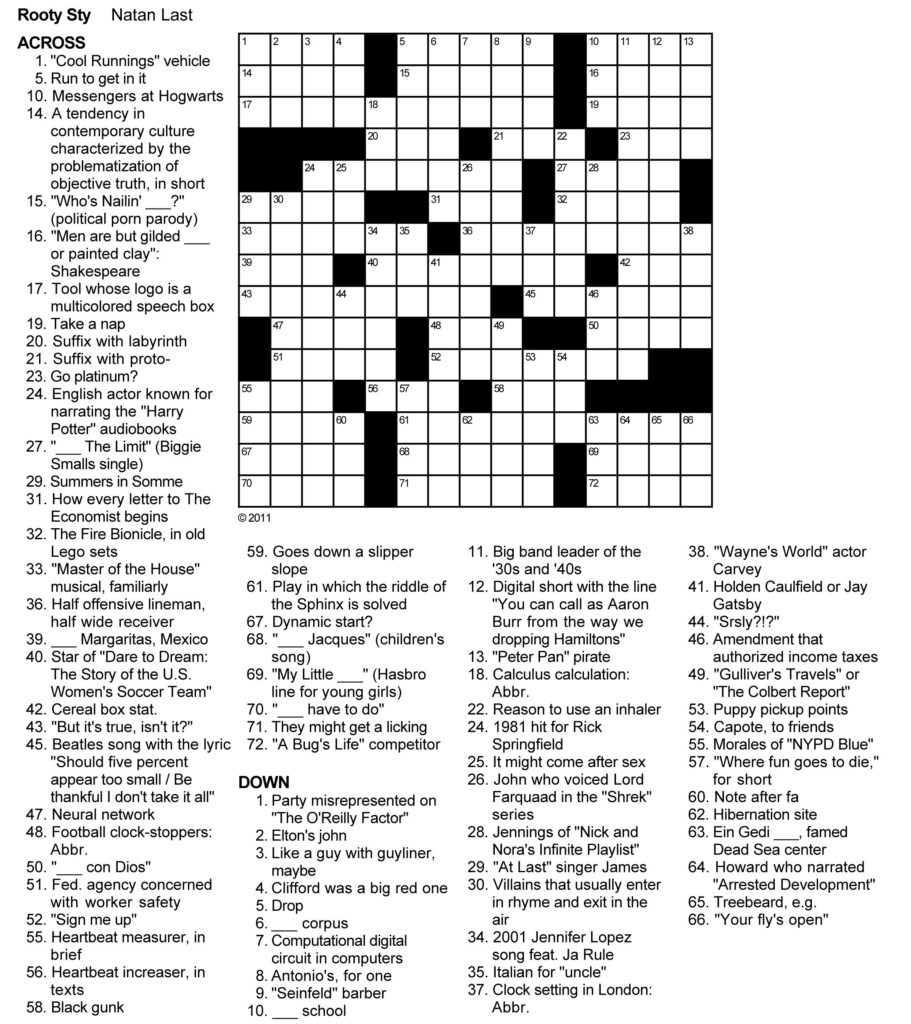 Free Printable Crossword Puzzles Online Play Free Crossword Puzzles 