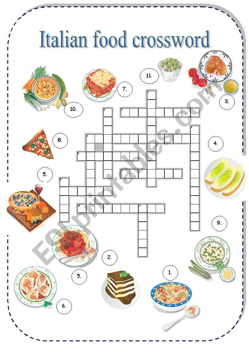 Free Printable Italian Crossword Puzzles Printable Crossword Puzzles