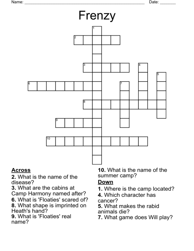 Frenzy Crossword WordMint