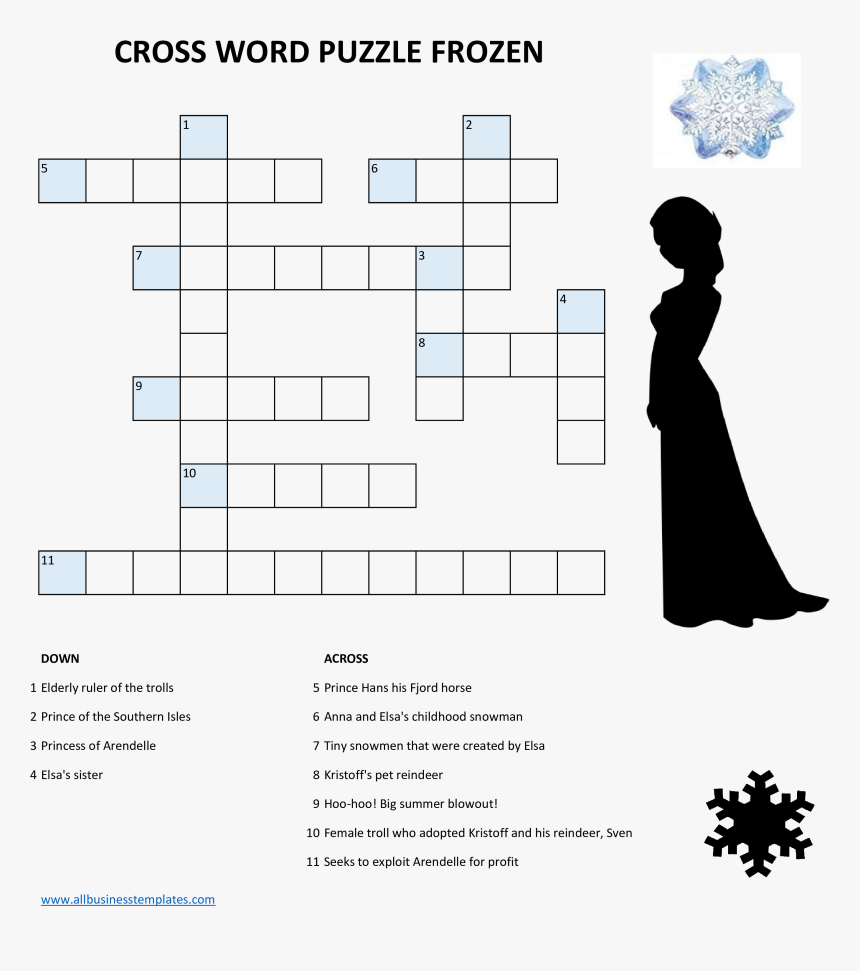 Frozen Crossword Puzzle Main Image Disney Frozen Crossword Puzzles 