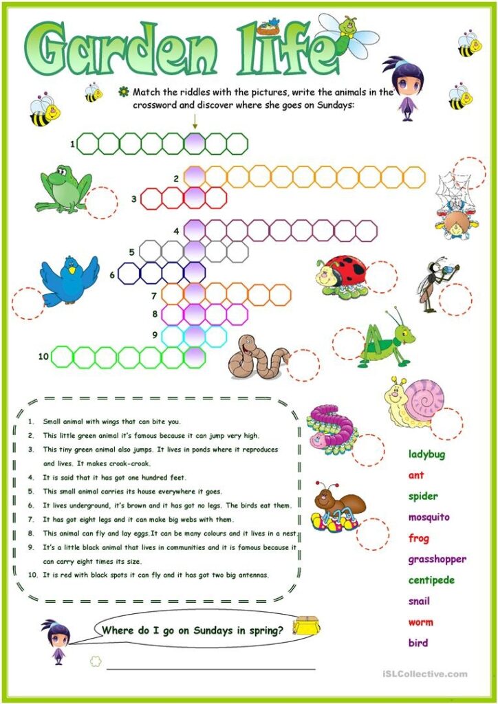 Garden Crossword Puzzles Printable Sally Crossword Puzzles