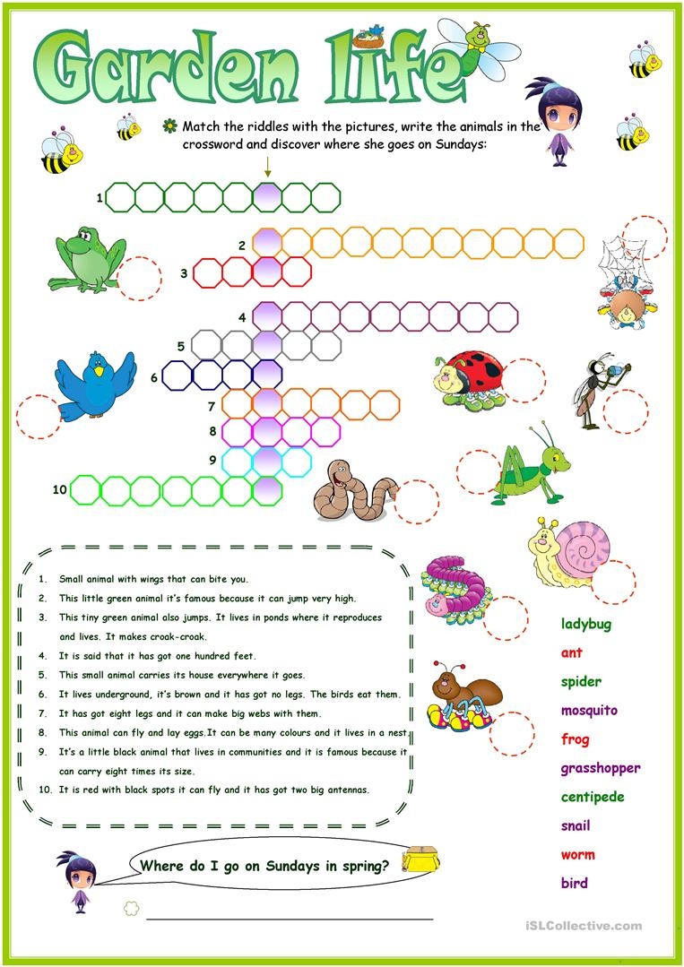 Garden Crossword Puzzles Printable Sally Crossword Puzzles