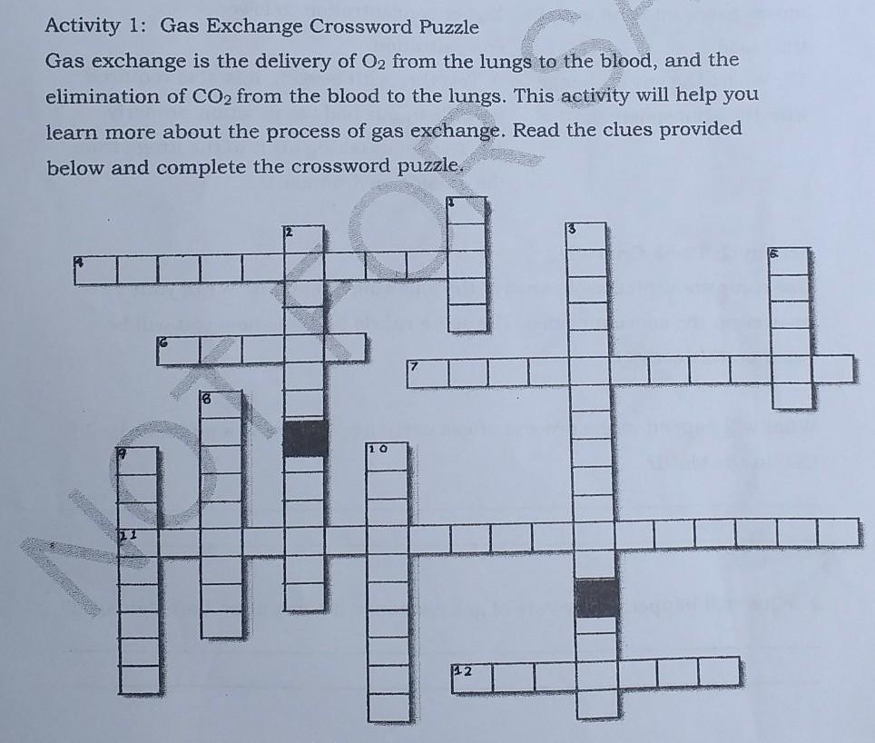 Gas Exchange Crossword PuzzleACROSS4 The Movement Of Air From The