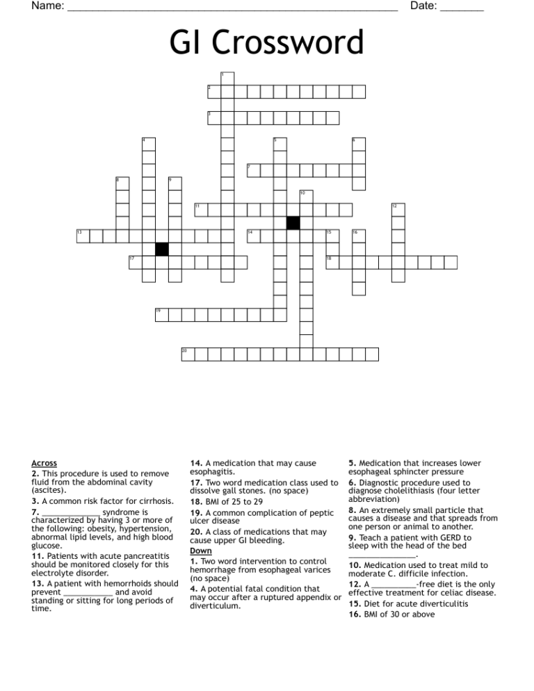 GI Crossword WordMint