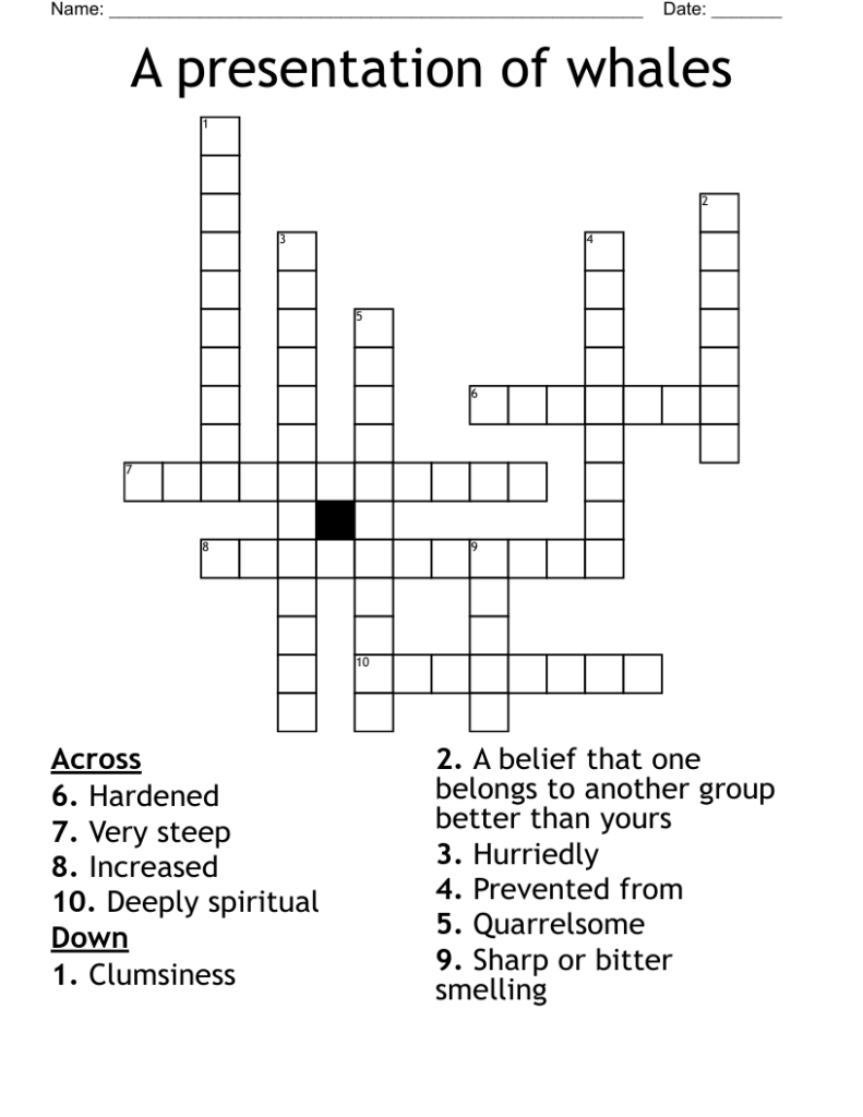 Group Of Whales Crossword