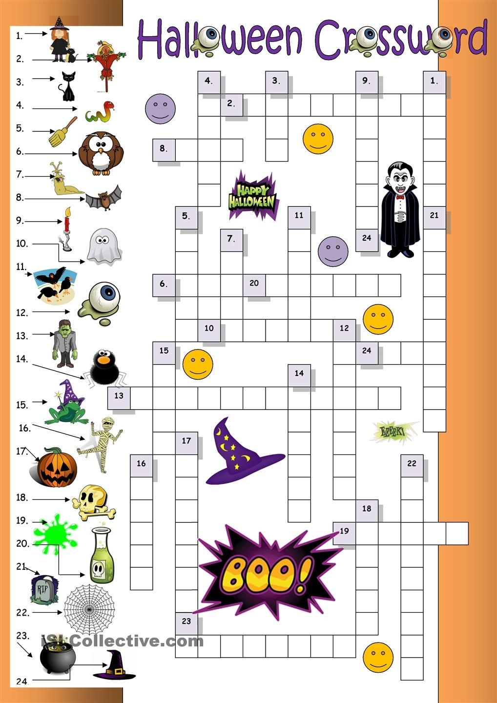 Halloween Crossword Puzzle Printable Pdf