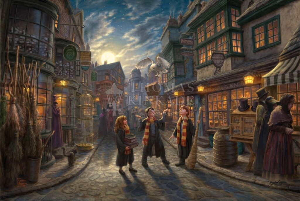 Harry Potter Diagon Alley By Thomas Kinkade Studios Warner Bros Studio