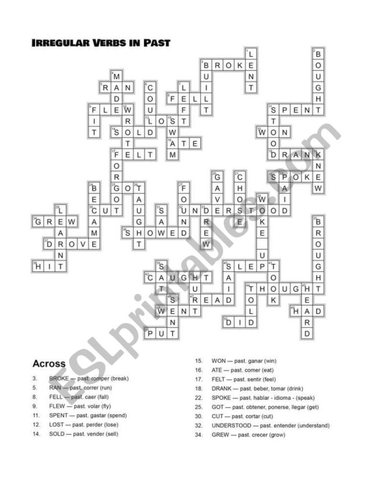 In The Past Crossword