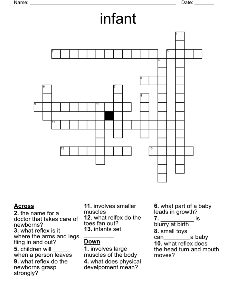 Infant Crossword WordMint