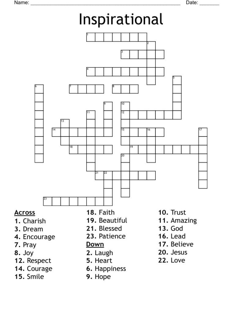 Inspirational Crossword WordMint