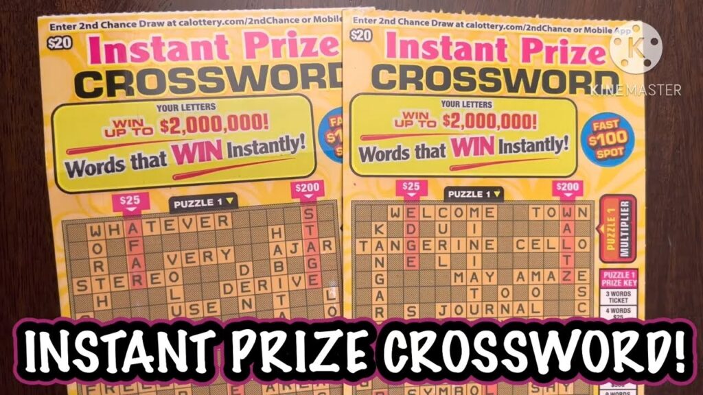 INSTANT PRIZE CROSSWORD CA Scratchers YouTube