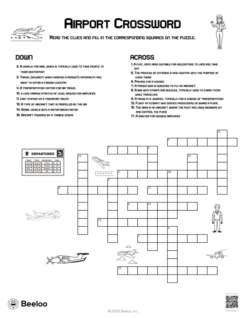 International Airport Area Crossword