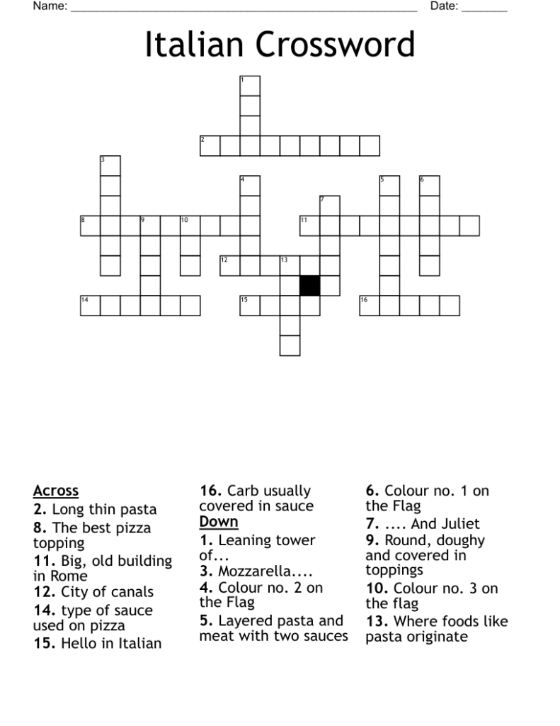 Italian Crossword WordMint