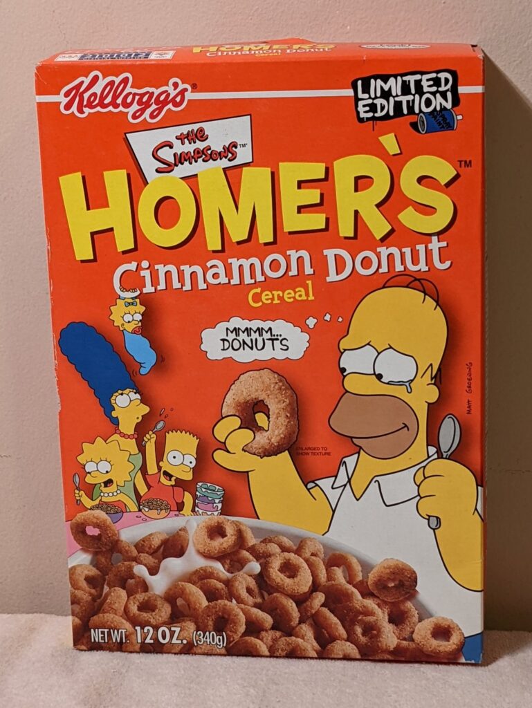 Kellogg s Cereal Homer Simpson Homer s Cinnamon Donut Limited Edition 