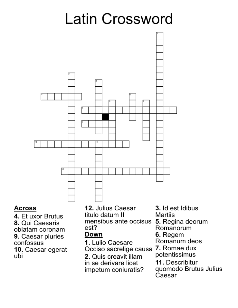 Latin Crossword WordMint