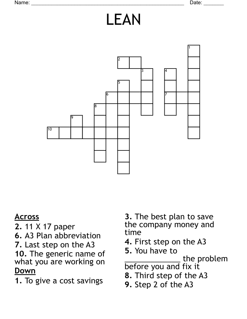 LEAN Crossword WordMint