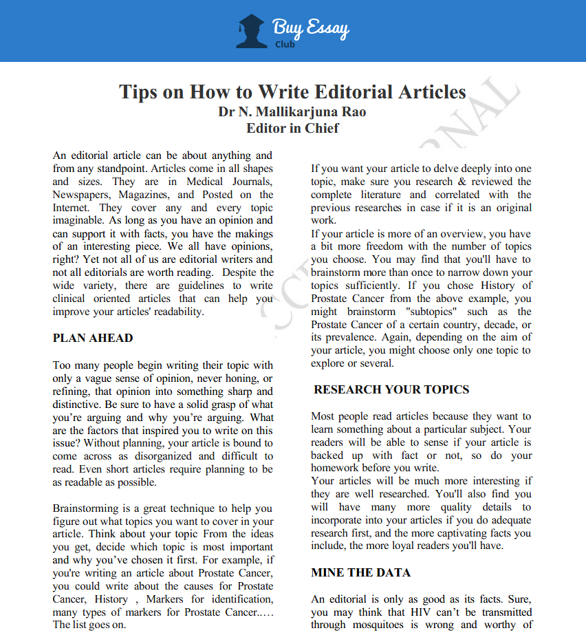 Learn How To Write An Editorial Like A Professional Journalist