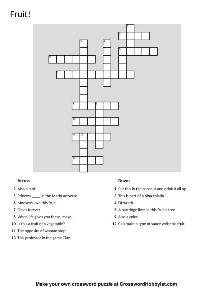 Make Own Crossword Puzzle