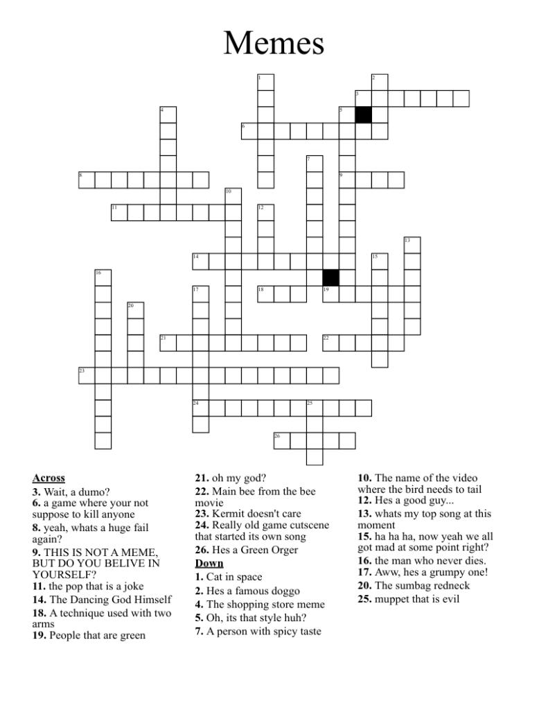 Memes Crossword WordMint