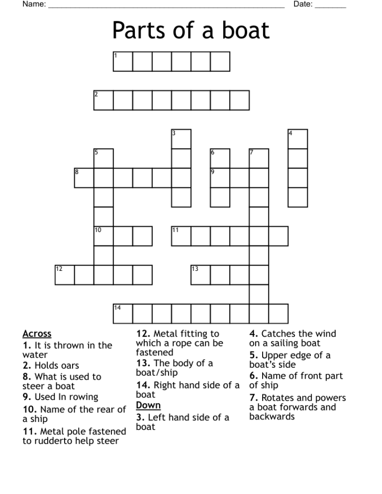 Nautical Crossword WordMint