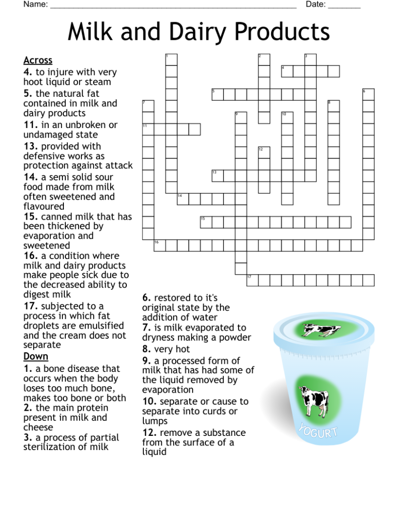 Non Dairy Milk Option Crossword