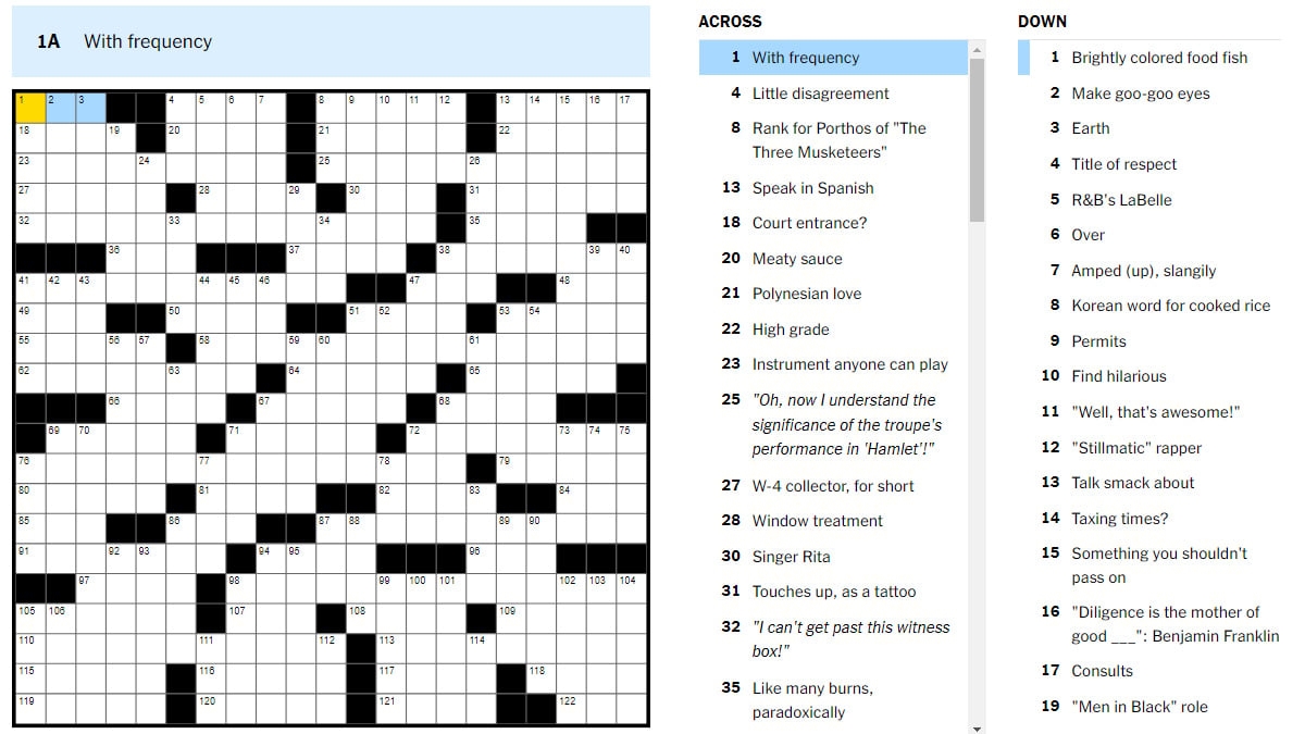 NYT Crossword December 25 2024 Answers 12 25 24 Try Hard Guides