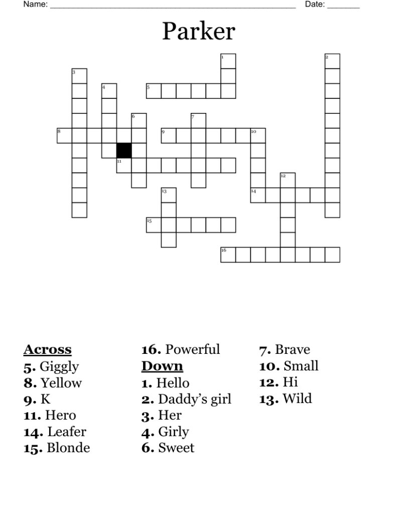 Parker Crossword WordMint