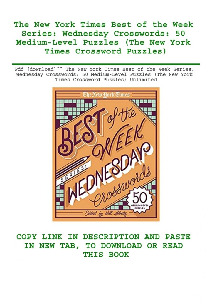 Pdf download The New York Times Best Of The Week Series Wednesday 