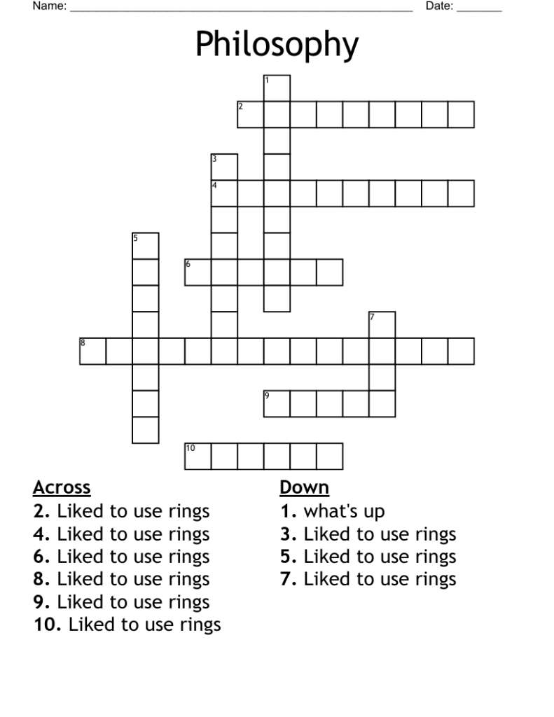 Philosophy Crossword WordMint