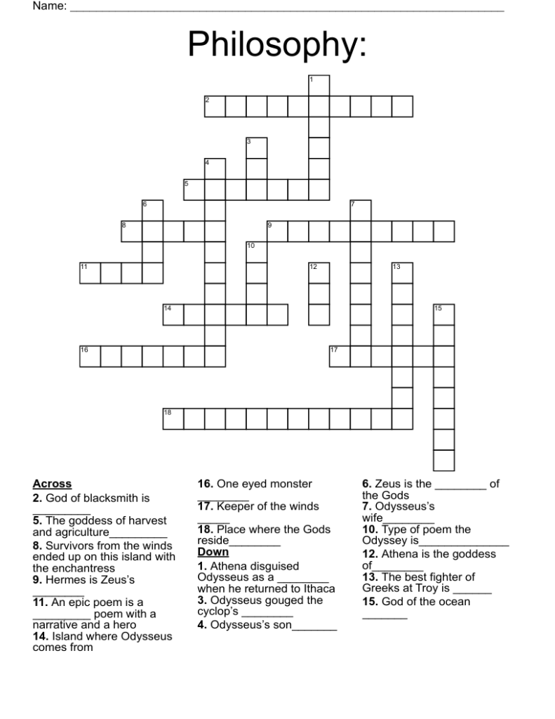 Philosophy Crossword WordMint