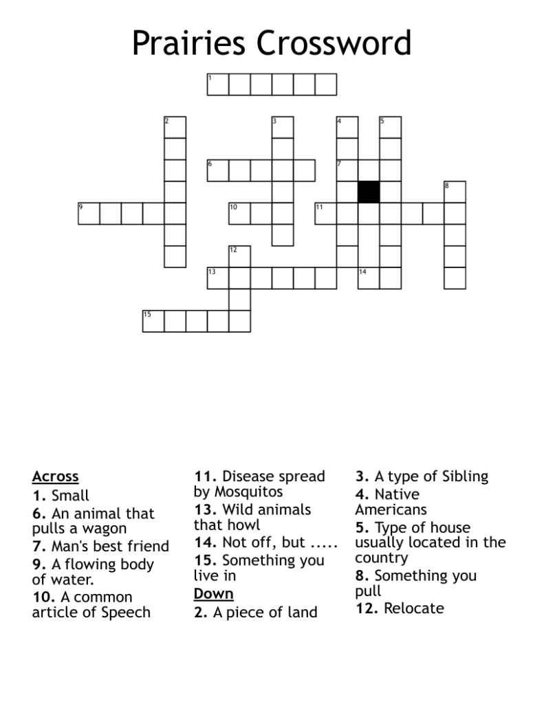 Prairies Crossword WordMint