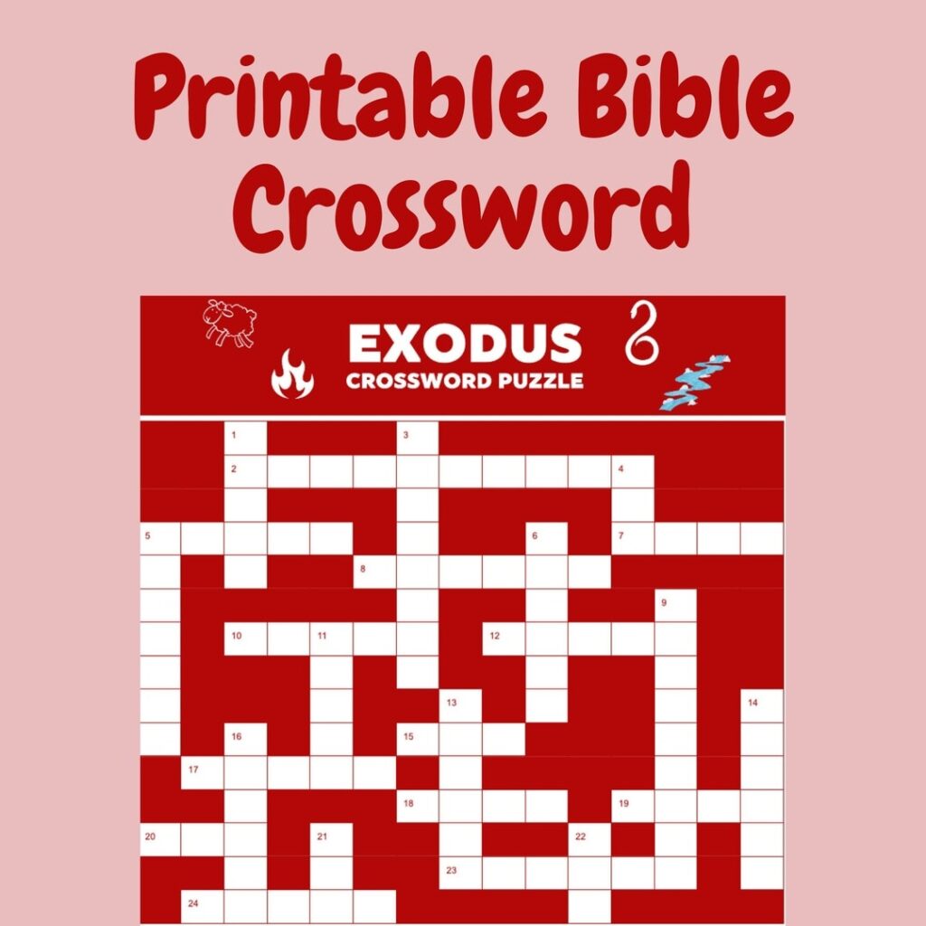 Printable Bible Trivia Crossword Puzzle Exodus Etsy