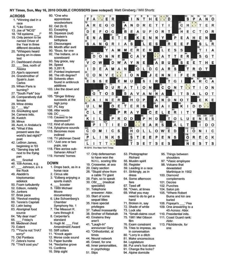 Printable Boston Herald Crossword Printable JD