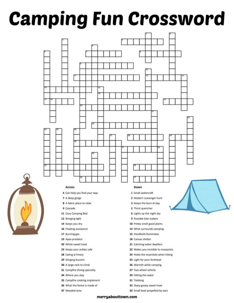 Printable Camping Activities Printable Word Searches