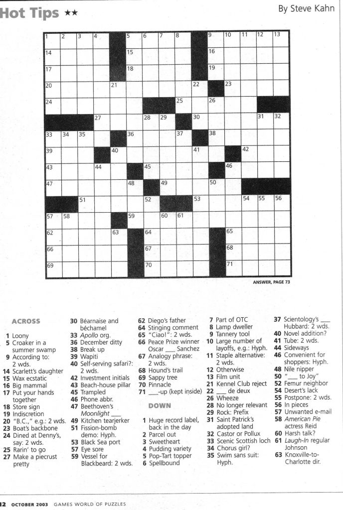 Printable Crossword Clue Printable Crossword Puzzles