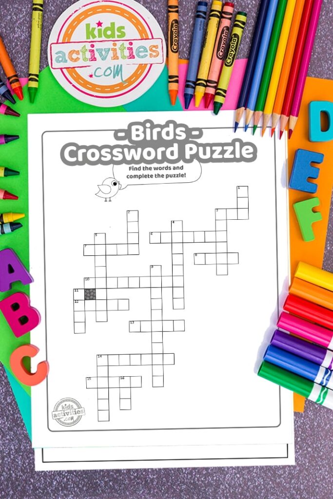 Printable Crossword Puzzle For Kids With Bird Theme ParentingBest