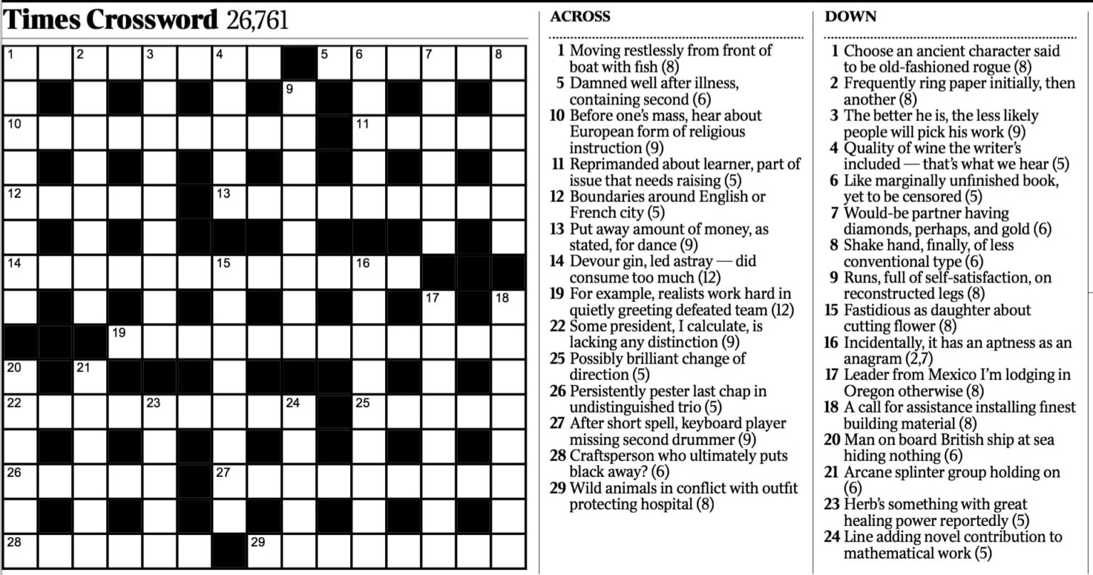 Printable Globe And Mail Cryptic Crossword Printable JD