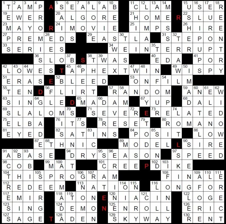 Printable Washington Post Crossword Daily Crossword Printable JD