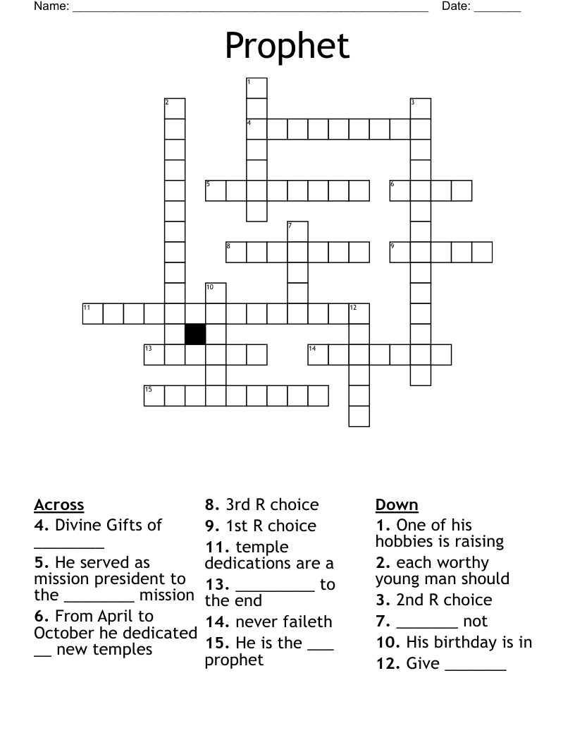 Prophet Crossword WordMint