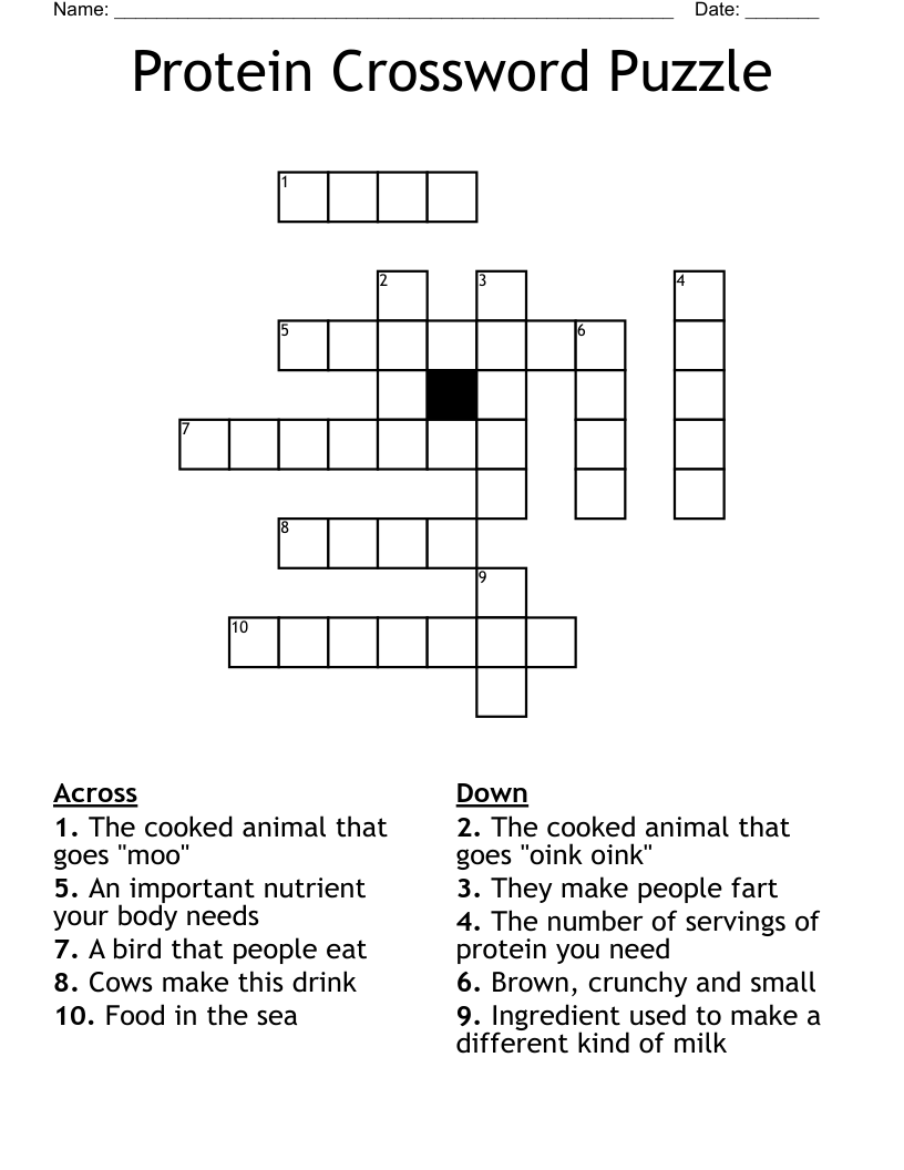 Protein Crossword Puzzle WordMint