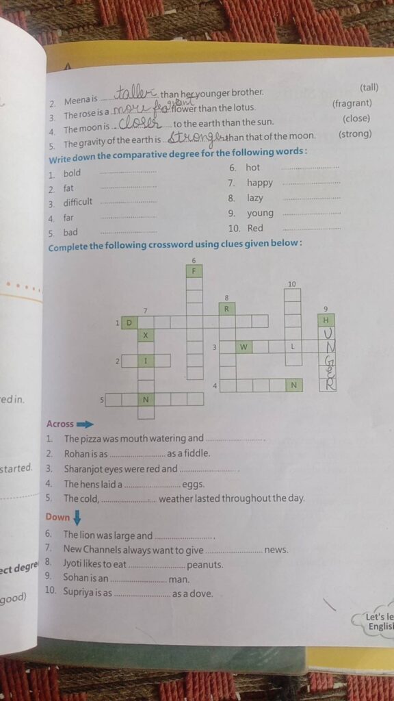 Red Complete The Following Crossword Using Clues Given Below Across 