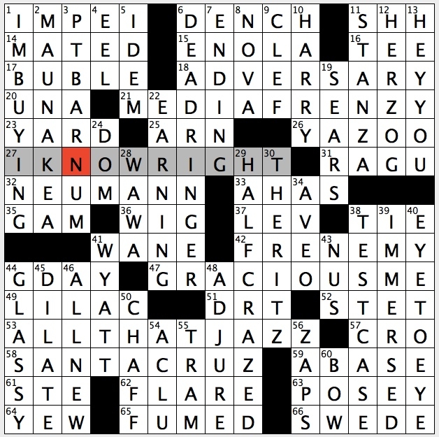 Rex Parker Does The NYT Crossword Puzzle Canadian Crooner Michael 