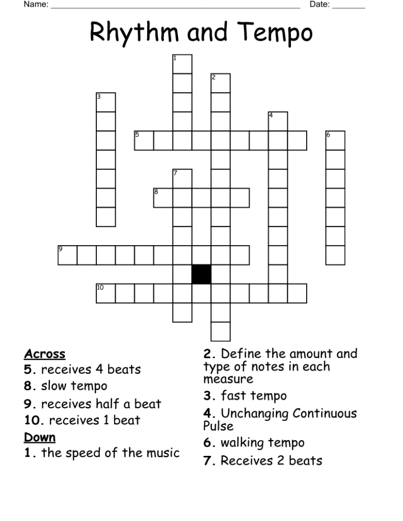 Rhythm And Tempo Crossword WordMint