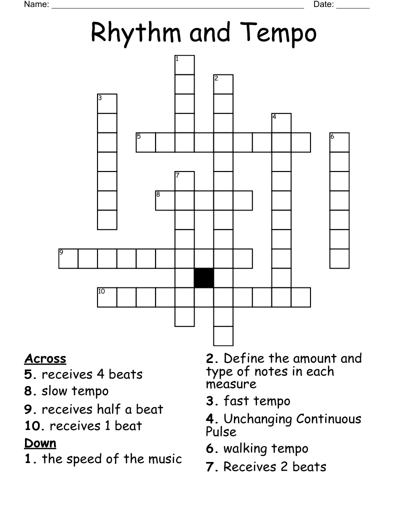 Rhythm And Tempo Crossword WordMint