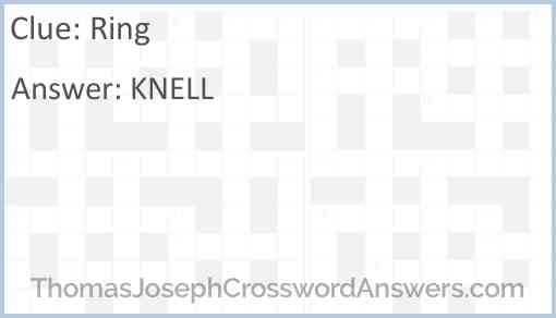 Ring Crossword Clue ThomasJosephCrosswordAnswers