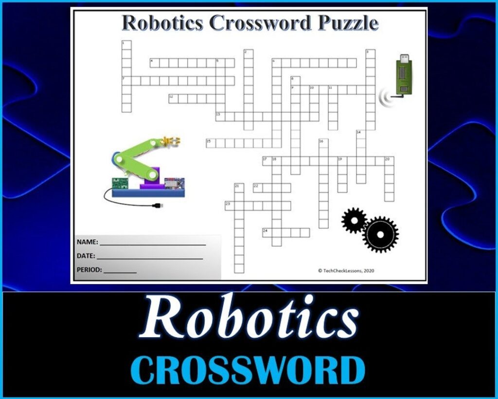 Robotics Crossword Puzzle Printable Worksheet DIGITAL Etsy