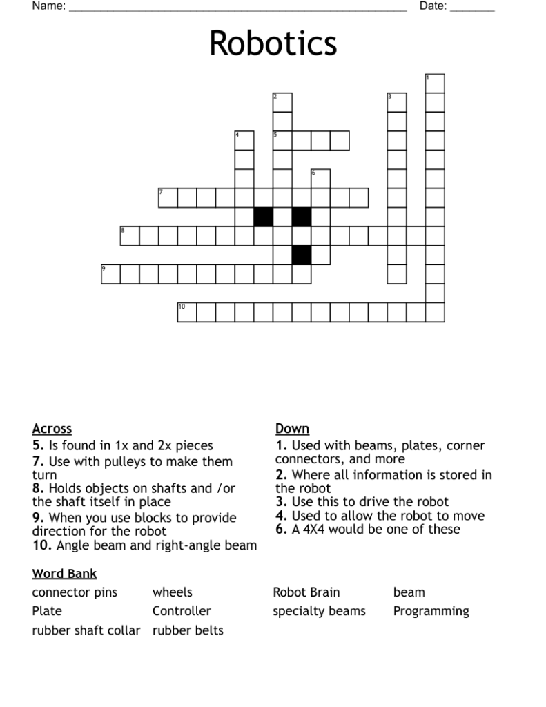 Robotics Crossword WordMint